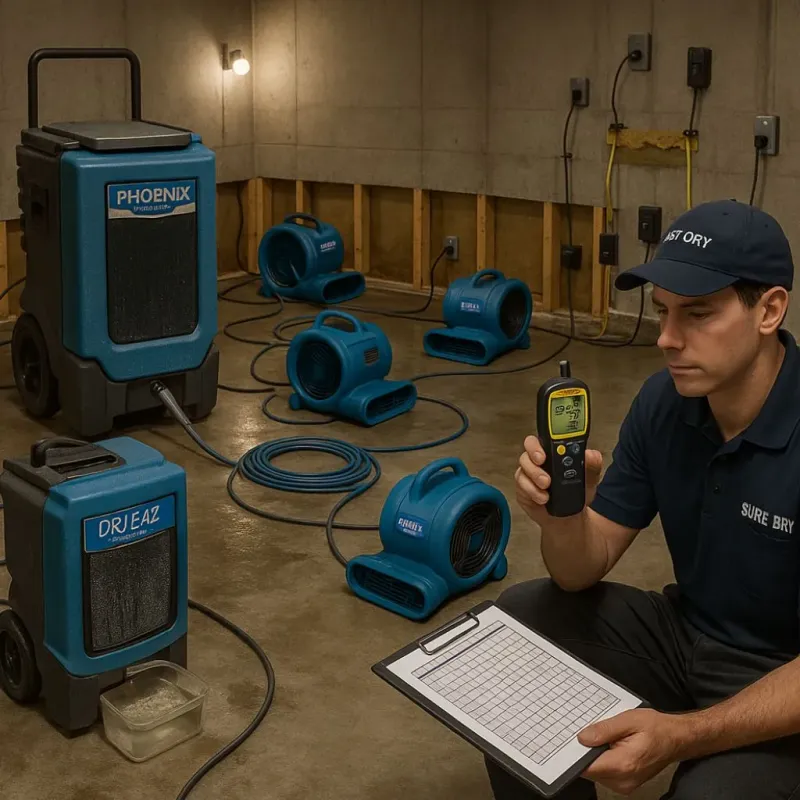 Structural Drying and Dehumidification process in Jacobus, PA